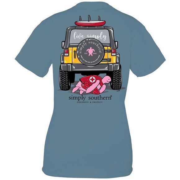 NWT Simply Southern Turtle Tracker Lifeguard Patrol Jeep Rider Short‎ Sleeve XXL - Picture 1 of 7